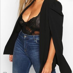 Plus cape sleeve blazer